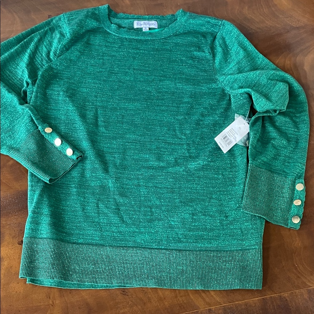 Kim Rogers Shimmering Emerald Sweater